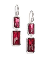 Ippolita | Red Wonderland Scarlet Mother-Of-Pearl, Pyrite, Clear Quartz & Sterling Silver Rectangle Two-Stone D | Lyst