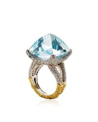 Nicholas Varney | Blue Aquamarine Sapphire and Diamond Sugarloaf Ring | Lyst