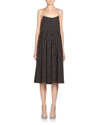 Saint Laurent | Black Glitter Velvet Dress | Lyst