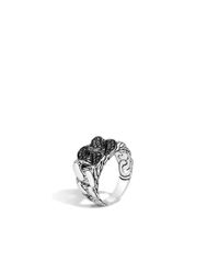 John Hardy | Metallic Classic Chain Signet Ring With Black Sapphire for Men | Lyst