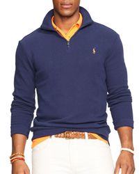 Polo Ralph Lauren | Blue Half-zip Pima Mockneck Pullover for Men | Lyst