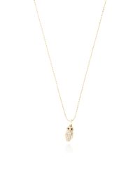 Sydney Evan | Metallic Diamond and Sapphire Owl Charm | Lyst