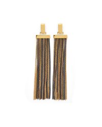 Diane von Furstenberg | Metallic Mixed Metal Multi Chain Tassel Earrings | Lyst