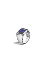 John Hardy | Blue Classic Chain Square Dome Ring for Men | Lyst