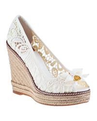Tory Burch - White Jackie Wedge Espadrilles - Lyst