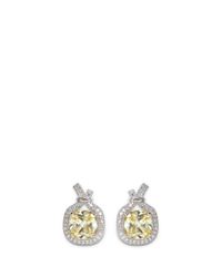 CZ by Kenneth Jay Lane | Metallic Knot Pavé Cubic Zirconia Stud Earrings | Lyst