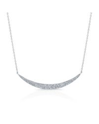 Anne Sisteron - 14kt White Gold Diamond Wide Crescent Necklace - Lyst