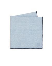 Hook + Albert | Blue Solid Cotton Pocket Square for Men | Lyst