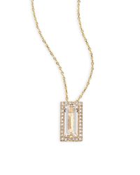 KALAN by Suzanne Kalan | Metallic Soleil White Topaz, Diamond & 14k Yellow Gold Vertical Baguette Pendant Necklace | Lyst
