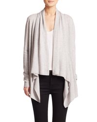 Saks Fifth Avenue | Gray Cashmere Cascade Cardigan | Lyst