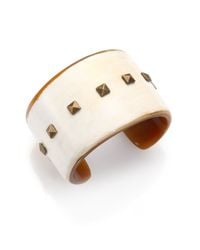 Nest | White Studded Horn Cuff Bracelet | Lyst
