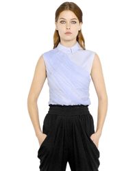 Vionnet | Blue Silk Tulle Cotton Poplin Shirt | Lyst