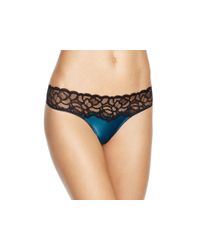 Calvin Klein | Blue Ck Black Fearless Thong #qf1260 | Lyst