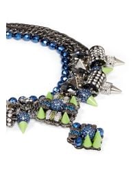 Assad Mounser | Multicolor Neon Spike Crystal Curb Chain Necklace | Lyst