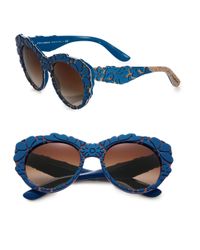 Dolce & Gabbana | Teal Mama's Brocade 53mm Cat's-eye Sunglasses | Lyst