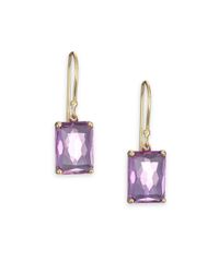 Ippolita | Metallic Rock Candy Amethyst & 18k Yellow Gold Rectangle Drop Earrings | Lyst