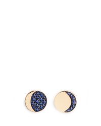 Pamela Love | Blue 'moon Phase' Mismatched Sapphire 18k Yellow Gold Earrings | Lyst