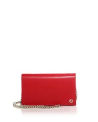 Gucci | Red Betty Leather Chain Wallet | Lyst