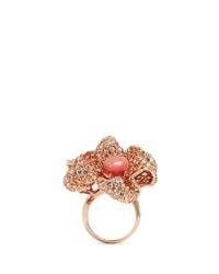 Anabela Chan | Pink 'blossom Coral' Diamond Pavé 18k Rose Gold Flower Ring | Lyst