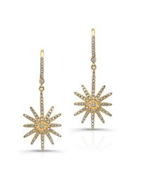 Anne Sisteron - Metallic 18kt Yellow Gold Diamond Nouveau Starburst Earrings - Lyst