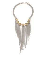 Marc By Marc Jacobs | Metallic Cabochon Fringe Two-tone Collar Necklace | Lyst