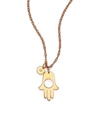 Jennifer Zeuner | Metallic Ester Diamond Open Hamsa Pendant Necklace | Lyst