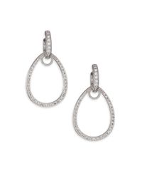 Jude Frances | Metallic Classic Diamond & 18K White Gold Teardrop Earring Charm Frames | Lyst