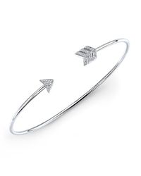 Anne Sisteron - 14kt White Gold Diamond Arrow Cuff - Lyst