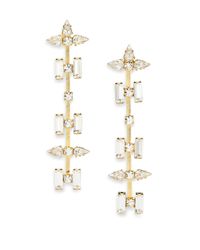 DANNIJO | Metallic Wylie Crystal Linear Drop Earrings | Lyst