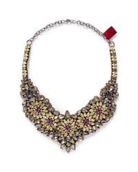 Valentino | Multicolor Crystal Flower Necklace | Lyst