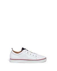 Thom Browne | White Pebble Leather Sneakers | Lyst