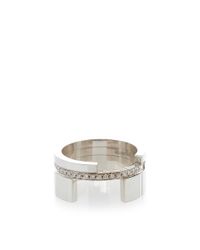 Maison Dauphin | White Gold And Diamond Asymmetric Ring | Lyst