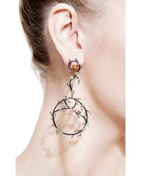 Bochic | Metallic Diamond Vine Earrings | Lyst