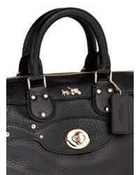 COACH | Black 'mini Rhyder 33' Stud Pebbled Leather Satchel | Lyst