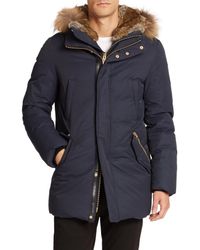 Mackage | Blue Fur-trim Hip-length Down Jacket for Men | Lyst