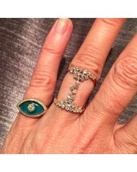 Anne Sisteron - 14kt Yellow Gold Blue Topaz Diamond Evil Eye Ring - Lyst