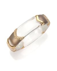 Alexis Bittar | Metallic Phoenix Deco Lucite & Crystal Chevron Sectioned Bangle Bracelet | Lyst