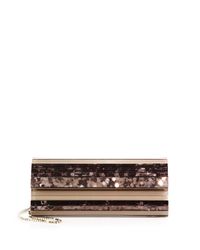 Jimmy Choo | Metallic Sweetie Striped Sequined Acrylic Clutch | Lyst