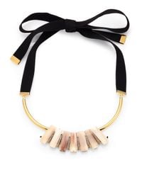 Marni | Pink Horn Ribbon Necklace | Lyst