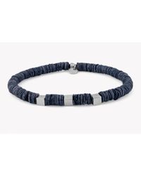 Tateossian - Gray Seychelles Beaded Bracelet In Grey Shells With Silver Cubes for Men - Lyst