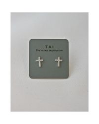 Tai | Metallic Cross Stud | Lyst