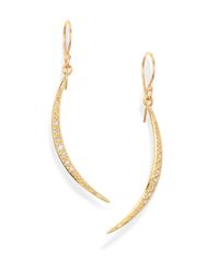 Mizuki | Metallic Icicle Diamond & 14k Yellow Gold Crescent Drop Earrings | Lyst
