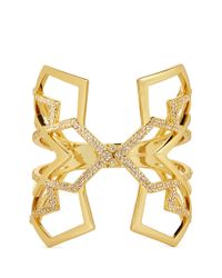 Lulu Frost | Metallic 'portico' Crystal Pavé Hinge Cuff | Lyst