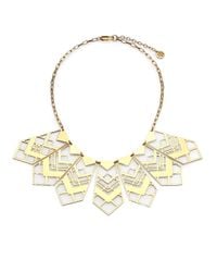 Tory Burch | Metallic Chevron Bib Necklace | Lyst