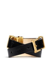 Alexander McQueen | Black Double Wrap Skull Ring Leather Bracelet | Lyst