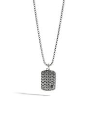 John Hardy | Classic Chain Small Dog Tag With Black Finishing Pendant for Men | Lyst