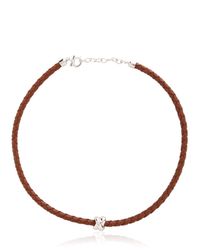 Ferragamo | Brown Nodo Silver & Leather Necklace | Lyst