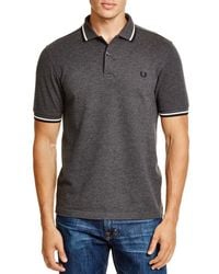 Fred Perry | Gray Tipped Slim Fit Polo for Men | Lyst