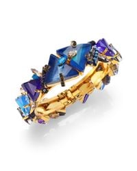 Erickson Beamon | Blue Talitha Crystal Cluster Bangle Bracelet | Lyst