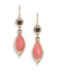 Konstantino | Metallic Amphitrite Guava Agate, Black Onyx, 18k Yellow Gold & Sterling Silver Ornate Teardrop Earrings | Lyst
